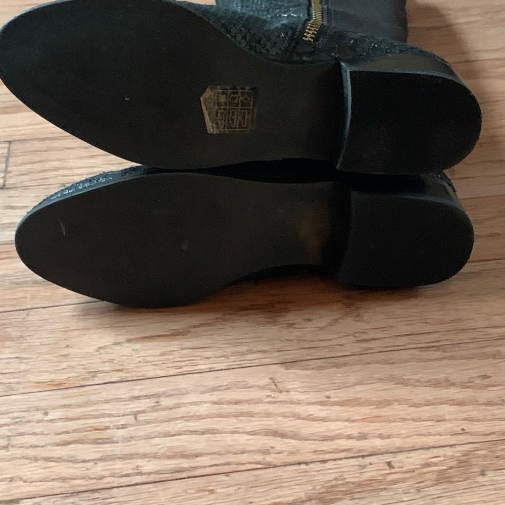 Michael Kors Bromley Distressed Embossed Leather Flat Boot - Picture 4 of 7